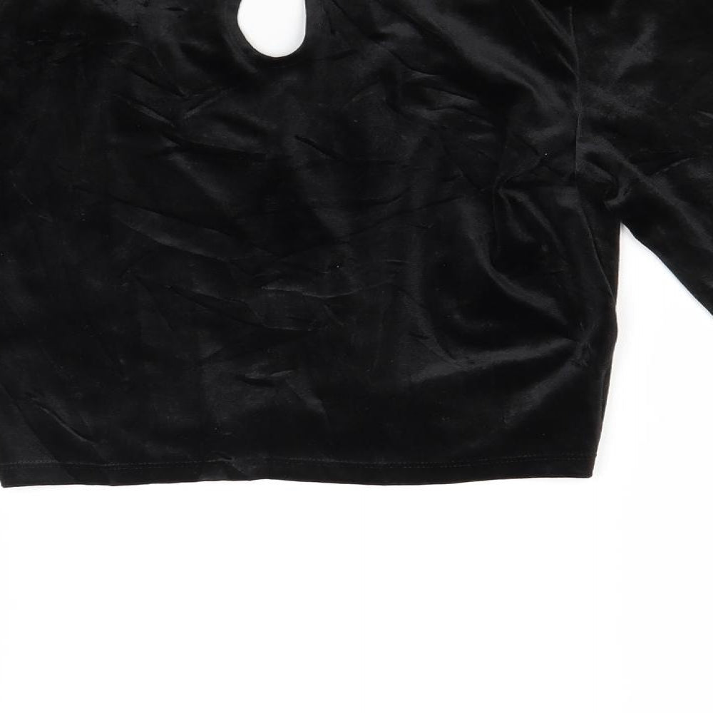 Womens UK Size S Divided Black Basic Blouse