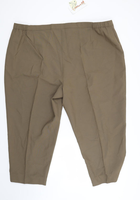 Womens UK Size 28 Slimma Regular Fit Capri Green Trousers