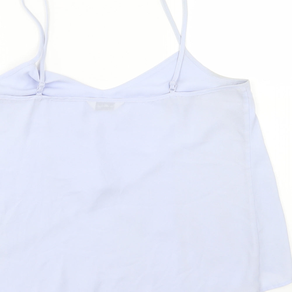 Miss Selfridge Womens Blue Chiffon Camisole Blouse Size 14
