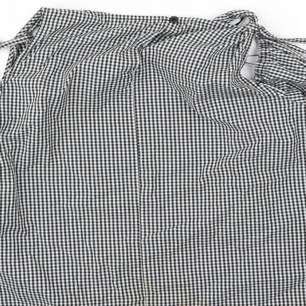 George Womens Grey Check Basic Blouse Size 14