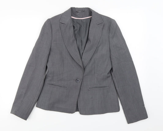 Womens UK Size 10 Dorothy Perkins Regular Grey Blazer