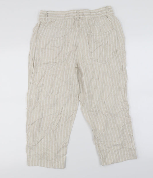 Womens UK Size 12 Marks and Spencer Regular Fit Ivory Trousers