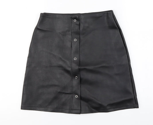 PRETTYLITTLETHING Womens Black A-Line Skirt Size 6