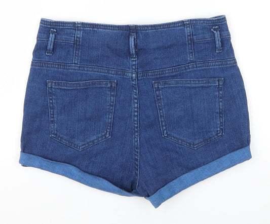 Topshop Womens Blue  Denim Hot Pants Shorts Size 28 in
