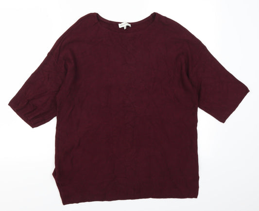 Warehouse Womens Red Pullover Jumper Size 6 - Burgundy