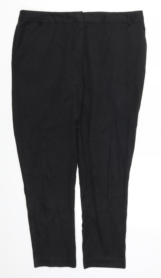 Womens UK Size 16 Oasis Regular Fit Black Trousers