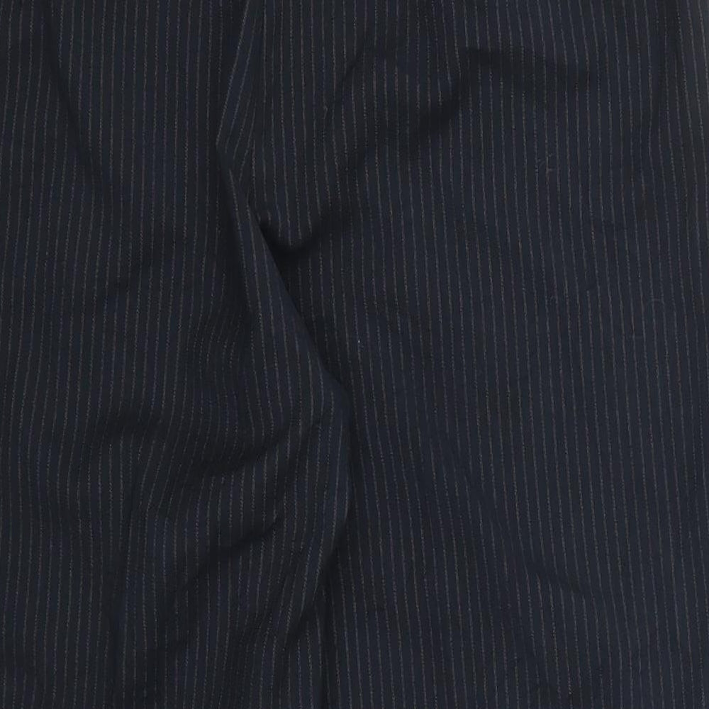 New Look Womens Blue Striped Trousers Size 12 L24 in