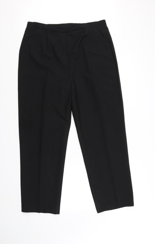 Womens UK Size 16 Sarah Hamilton Regular Fit Black Trousers