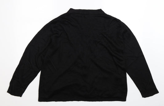 Merry Gold Womens Black Knit Cardigan Jumper Size L
