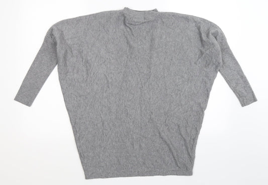 Nicole Womens Grey Knit Pullover Jumper Size XL - Oversized