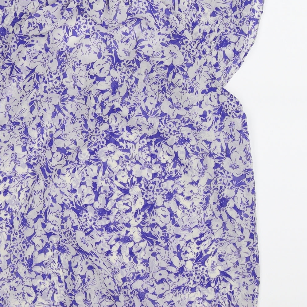 F&F Womens White Floral Basic Blouse Size 10