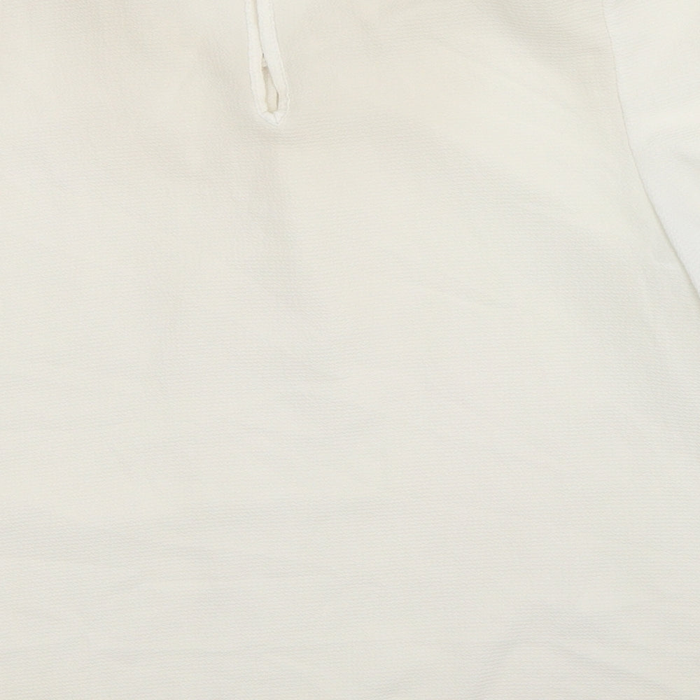 Boohoo Womens White Basic Blouse Size 10