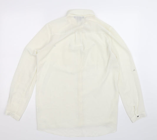 Womens UK Size 12 Atmosphere White Basic Button-Up