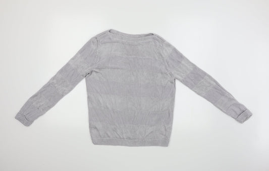 Classics Womens Grey Striped Pullover Jumper Size 12