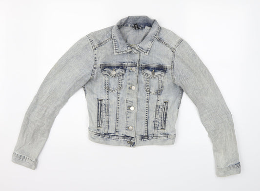 Womens UK Size 8 Divided Blue Motorcycle Jacket