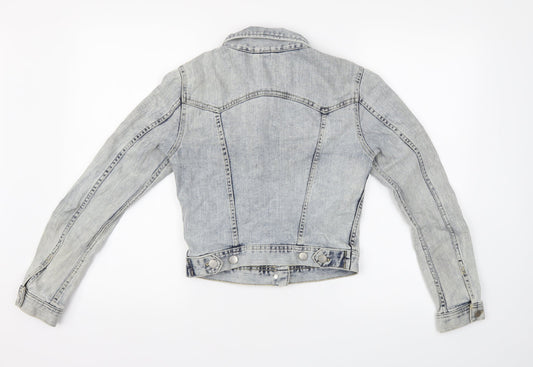 Womens UK Size 8 Divided Blue Motorcycle Jacket