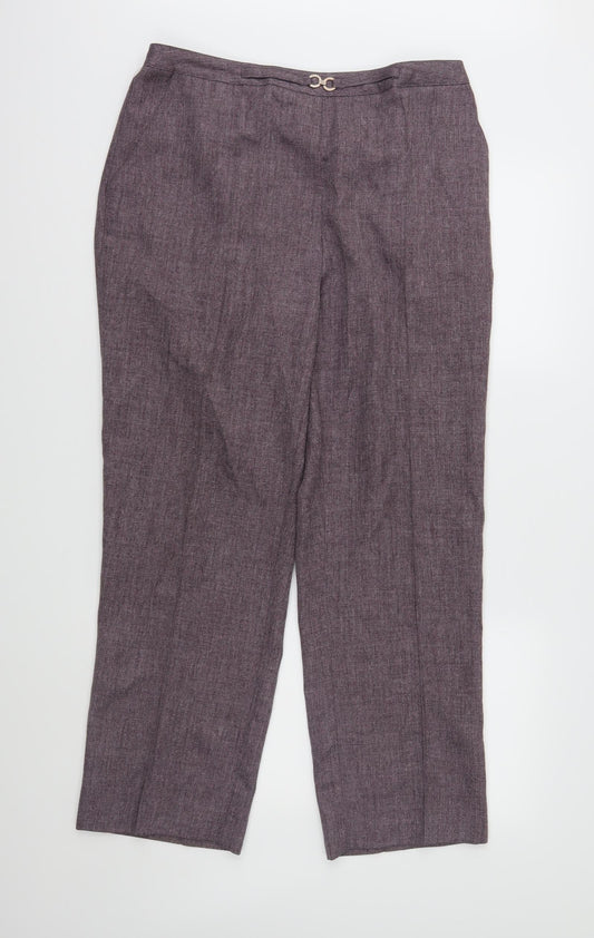 Womens UK Size 18 Damart Regular Fit Purple Trousers