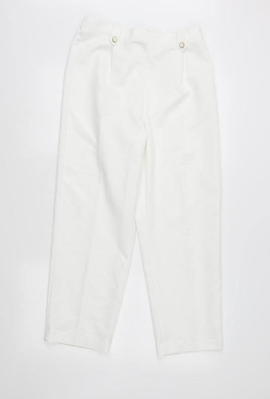 Womens UK Size 10 BM Regular Fit White Trousers