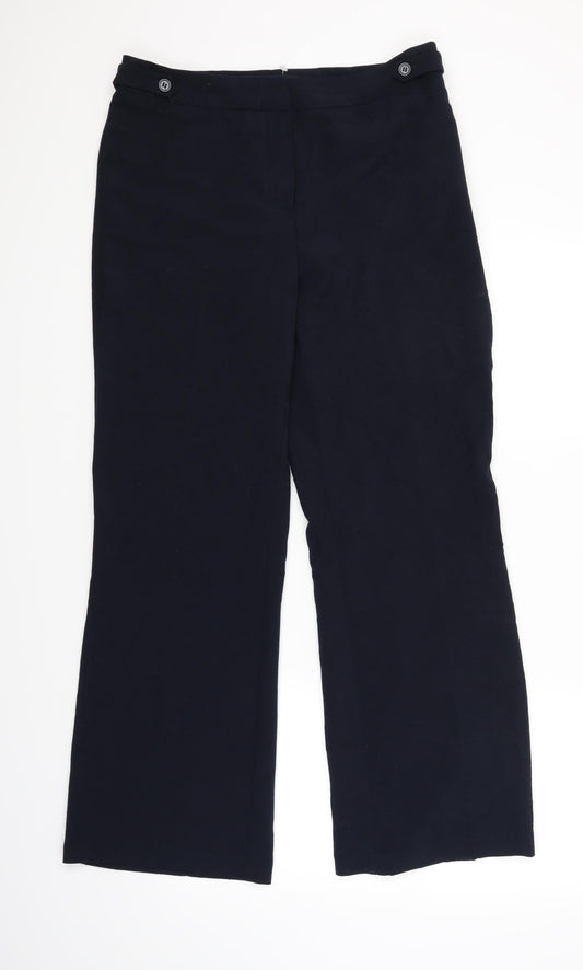 Womens UK Size 12 Debenhams Regular Blue Suit Trousers