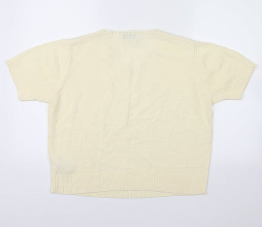 Jumper Womens Yellow Pullover Jumper Size L