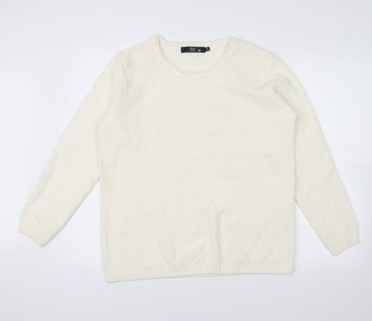 Isle Essentials Womens Ivory Pullover Jumper Size M