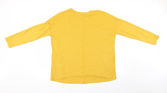 Womens UK Size 10 New Look Yellow Basic Blouse