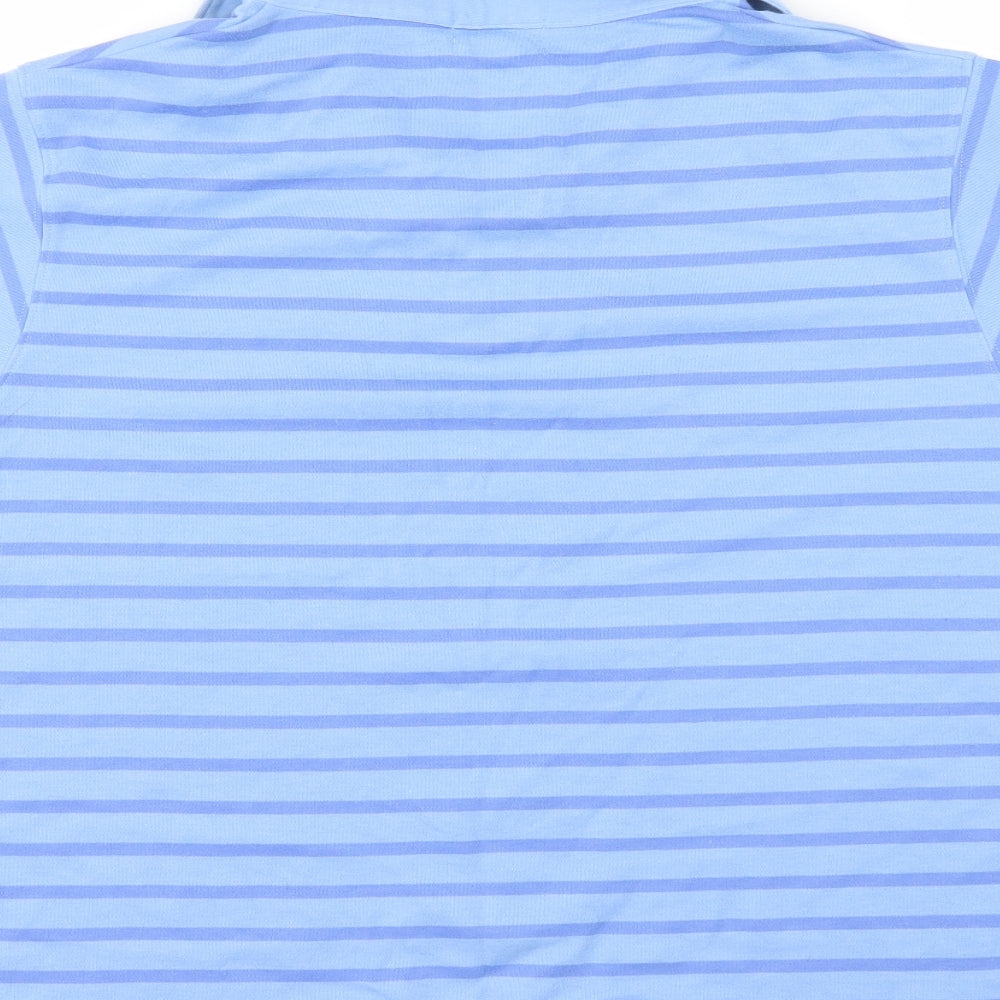 Bonmarché Mens Blue Striped Polo Size XL