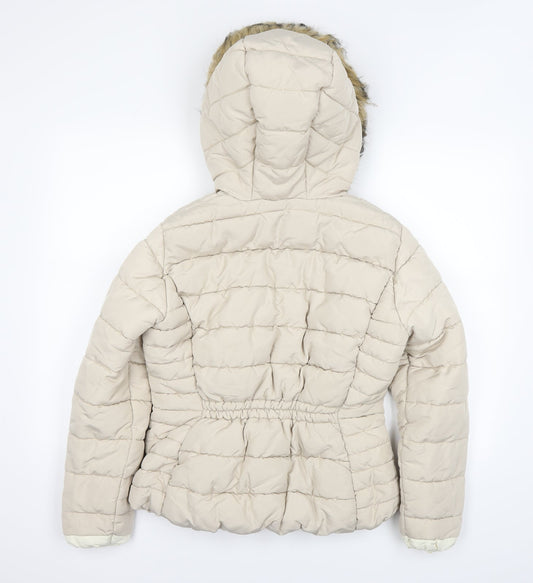 H&M Womens Ivory Puffer Jacket Jacket Size 38