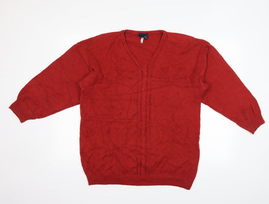 Your Sixth Sense Womens Red Pullover Jumper Size M