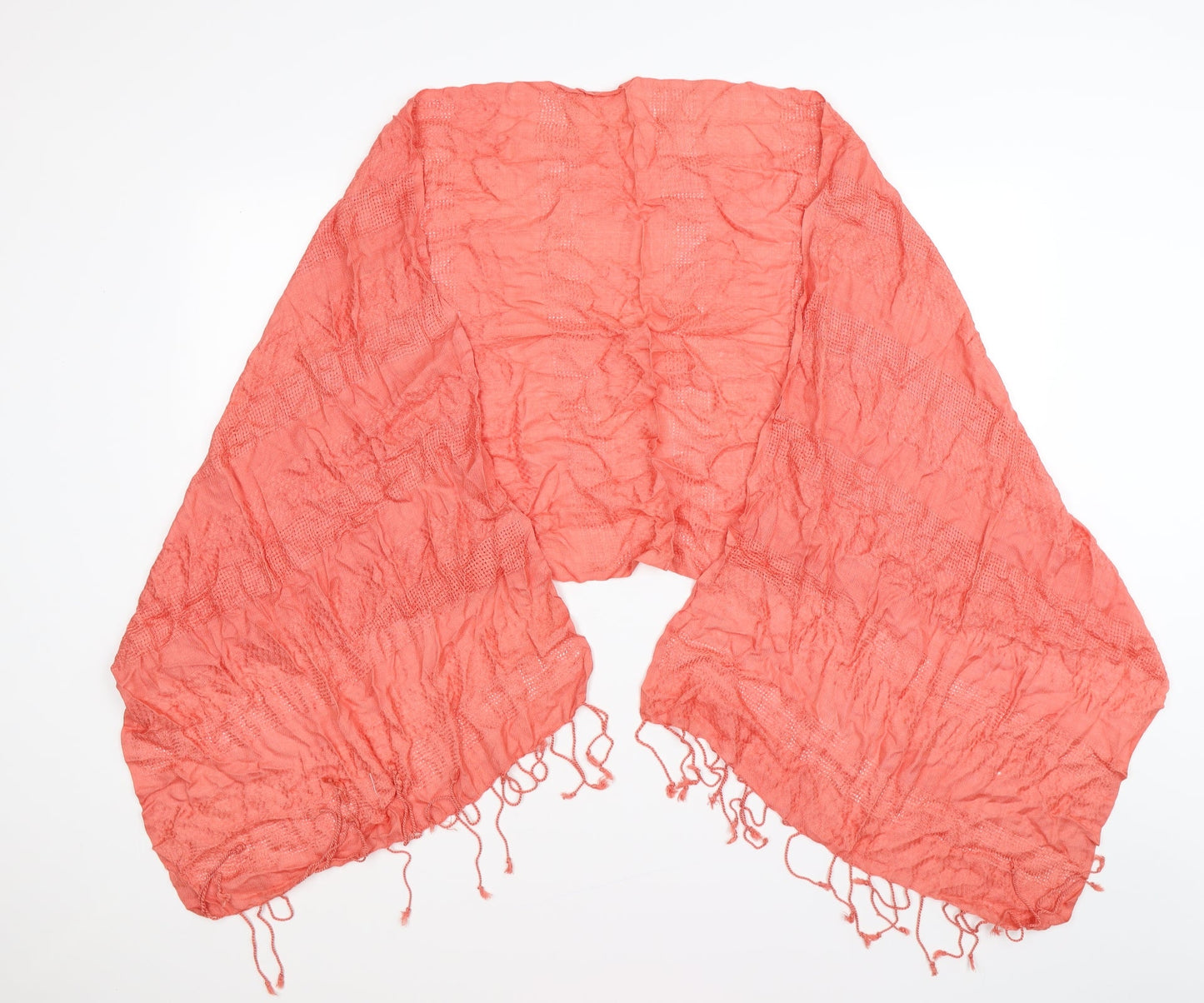 Preworn Womens Orange Knit Scarf - coral