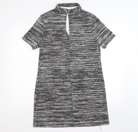 New Look Womens Grey Striped Knit Fit & Flare Size 12