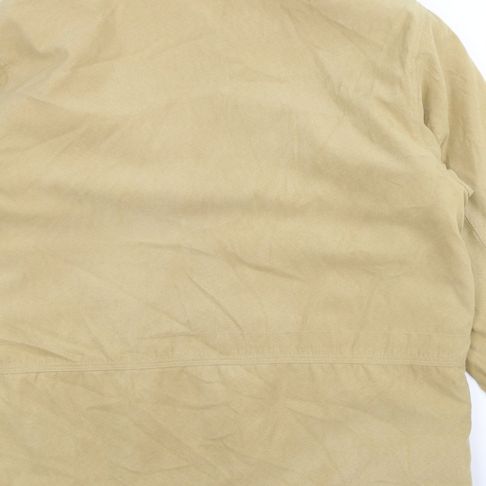 beketex Womens Beige Velour Pea Coat Coat Size 14 - faux suede