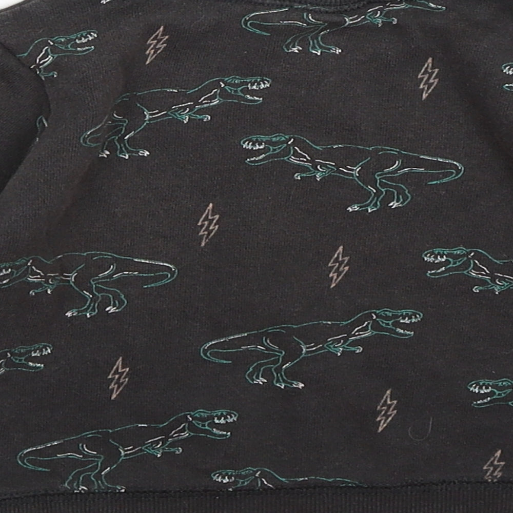 cotton kids Boys Grey Jersey Pullover Jumper Size 12-18 Months - dinosaurs