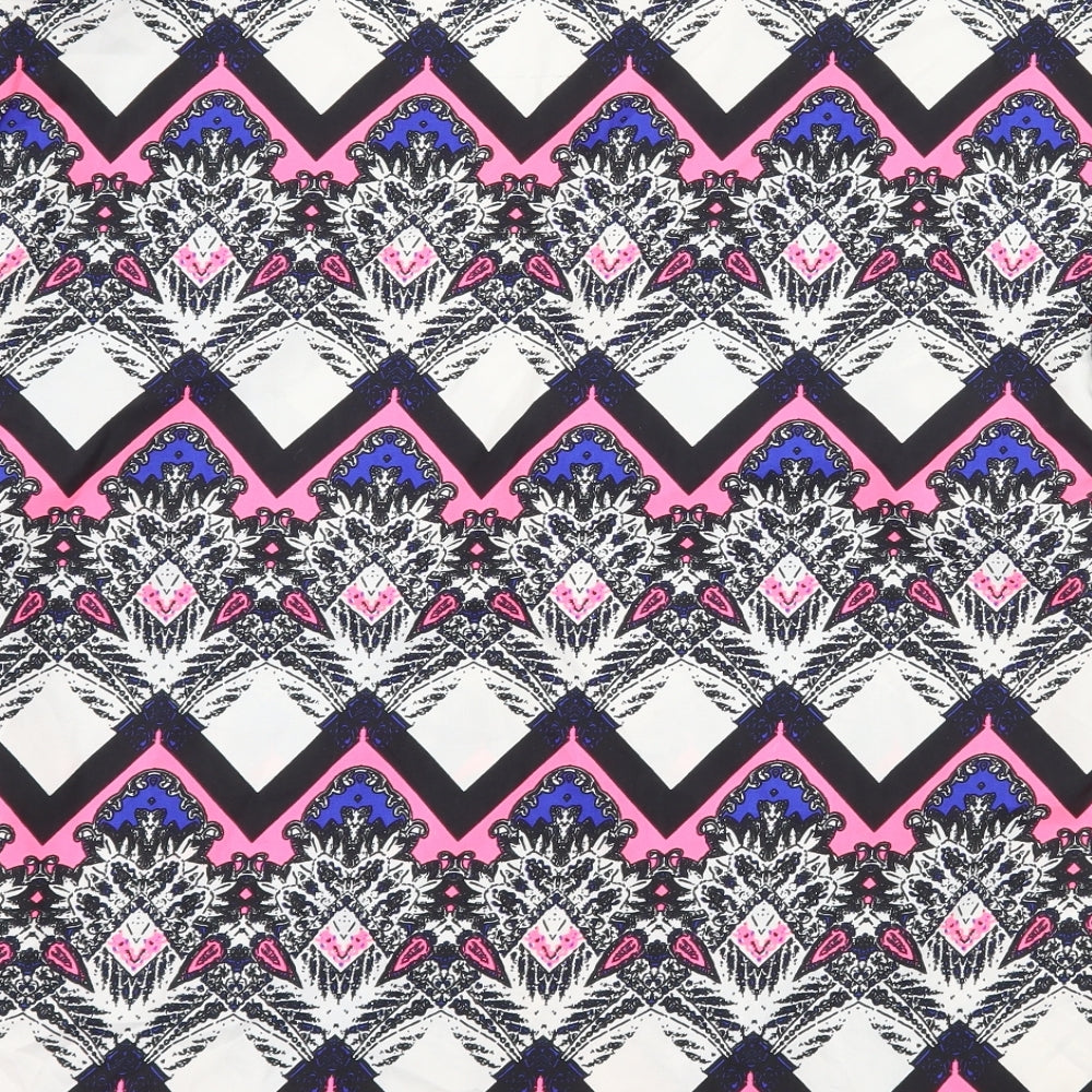 Atmosphere Womens White Geometric Basic Blouse Size 14