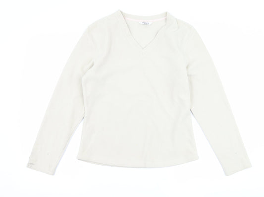 editions Womens Beige Fleece Pullover Jumper Size 12