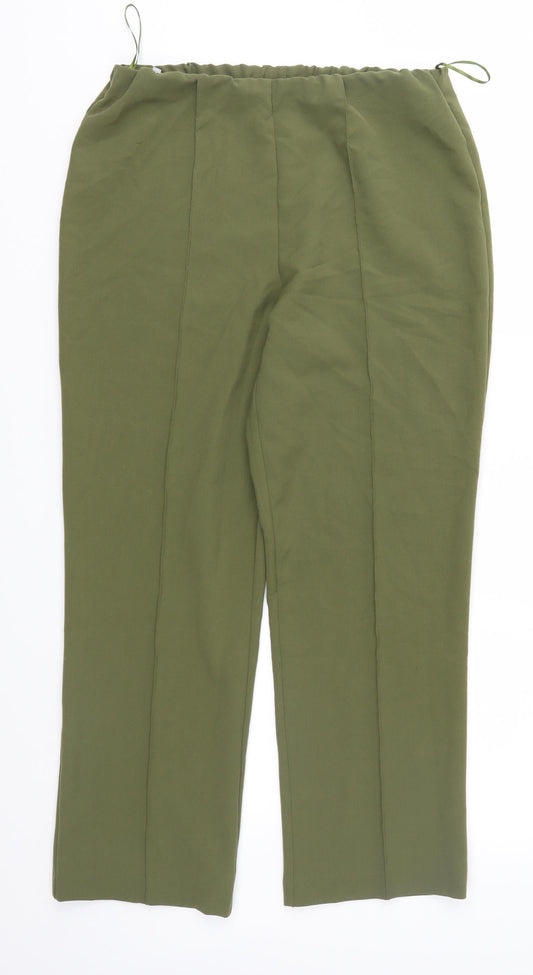Womens UK Size 32 in Classic Regular Fit Green Trousers