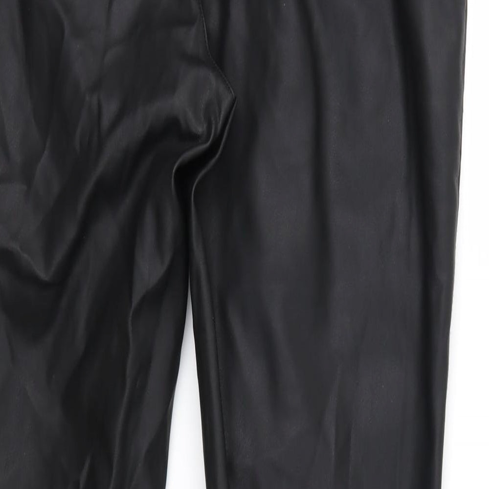 Womens UK Size 10 Preworn Regular Fit Black Trousers