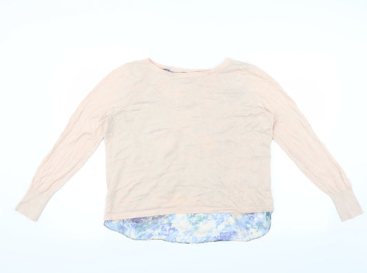 MINUET Womens Pink Pullover Jumper Size M - open back detail