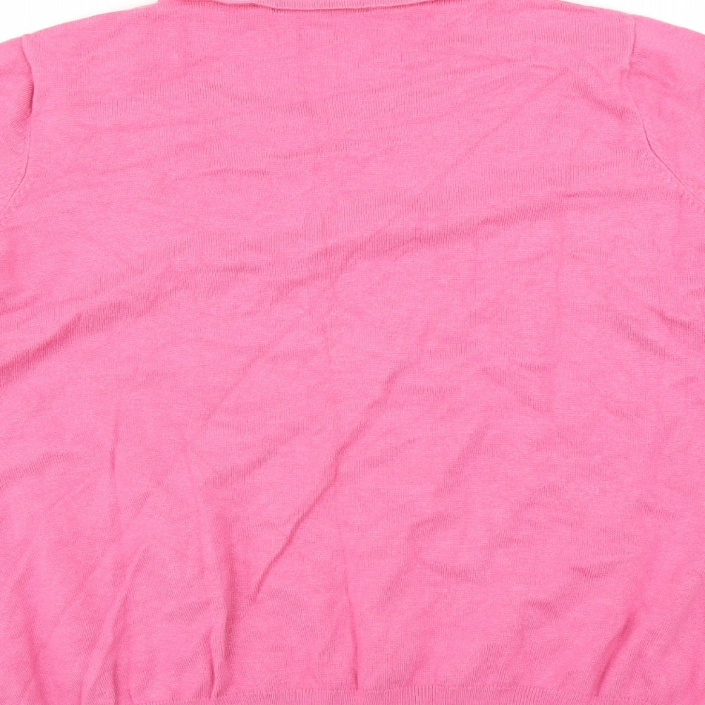 Bonmarché Womens Pink Pullover Jumper Size L - beaded neckline