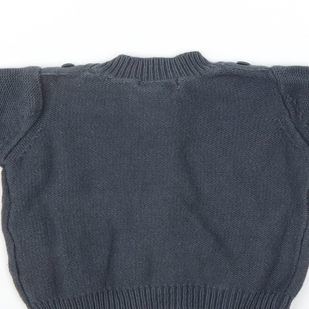 Vertbaudet Boys Blue Cardigan Jumper Size 6-9 Months