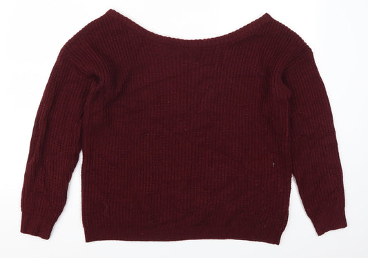 Missguided Womens Red Pullover Jumper Size M
