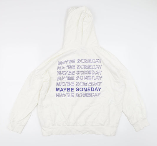 H&M Womens White Pullover Hoodie Size S