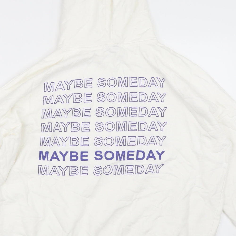 H&M Womens White Pullover Hoodie Size S