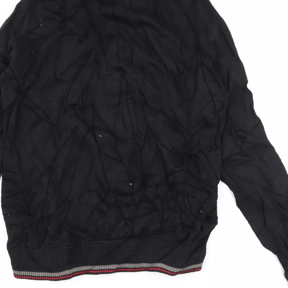 World Republic Mens Black Knit Full Zip Jumper Size M