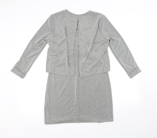 Topshop Womens White Fit & Flare Size 8