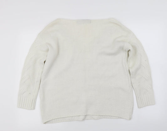 Yoins Womens Ivory Pullover Jumper Size M