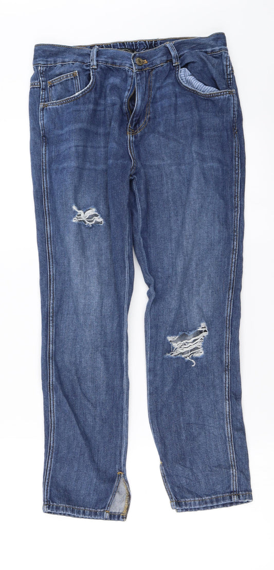 Womens UK Size 28 in Zara Regular Fit Straight Blue Jeans