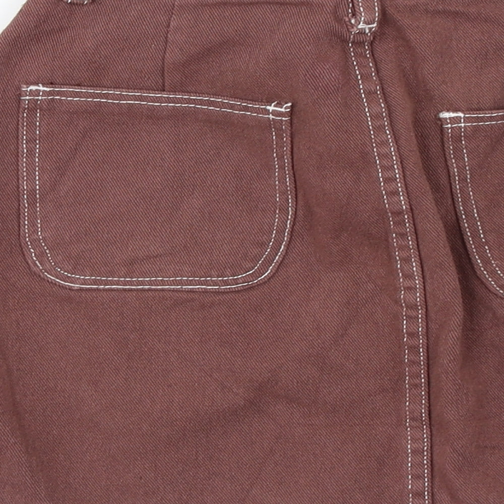 Boohoo Womens Brown A-Line Skirt Size 8