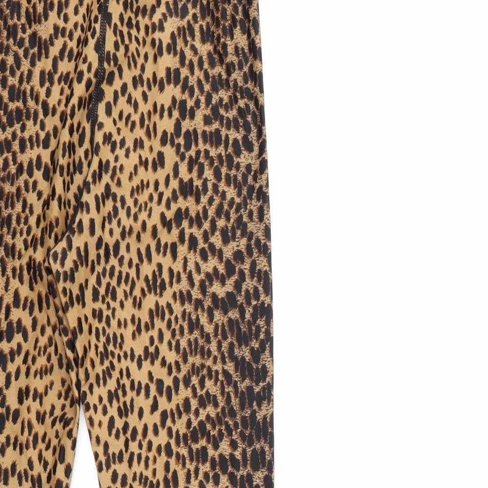 H&M Womens Brown Animal Print Carrot Leggings Size S L28 in