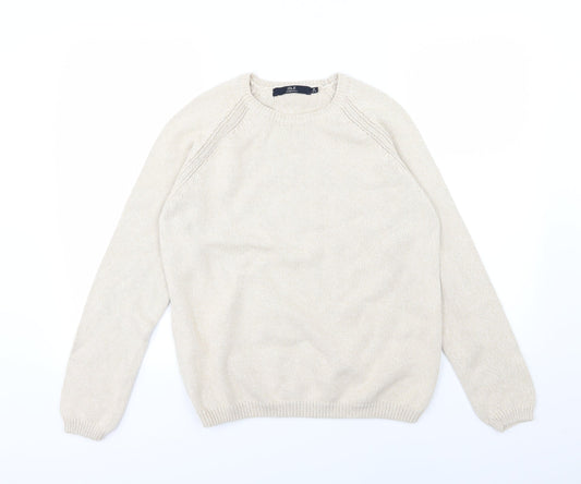 EWM Womens Beige Knit Pullover Jumper Size M